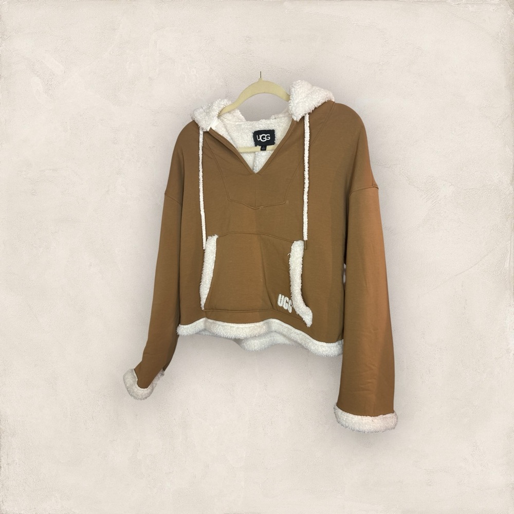 UGG Women's Tan Hooded Sweater with Cream Accents